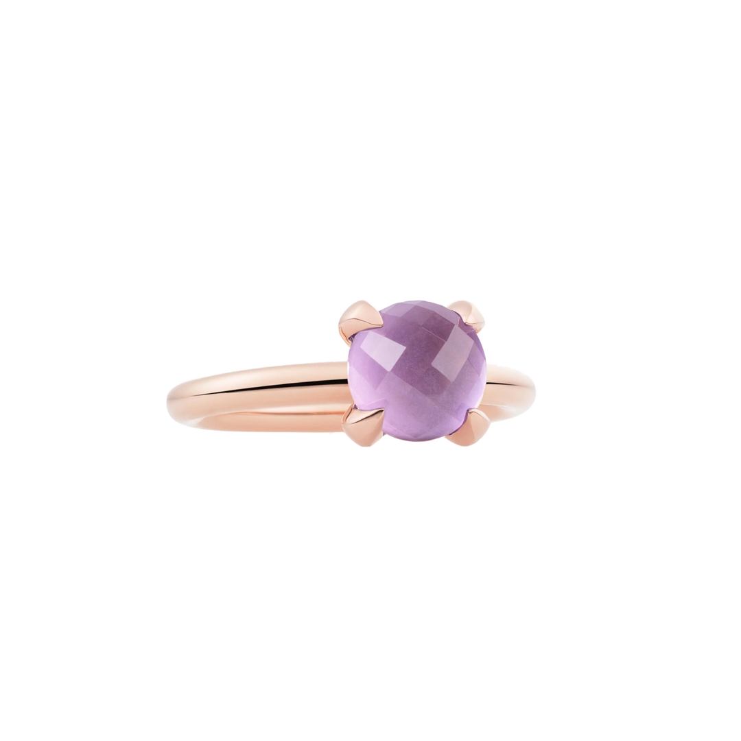 Bron Catch Ring , faccetierter Amethyst in Krappenfassung