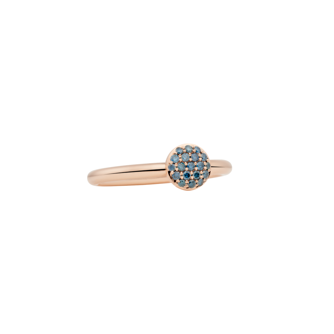 Bron Stardust Ring aus Roségold und blauen Diamanten