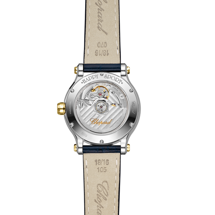 Chopard - Happy Sport - 278559-4001 – Automatikwerk – silber, blau - 36 mm - Damenuhr bei Juwelier Krebber in Mönchengladbach