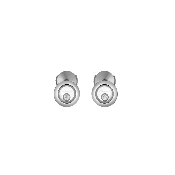 Chopard Ohrstecker Happy Diamonds aus Weißgold mit jeweils einem Happy Diamond