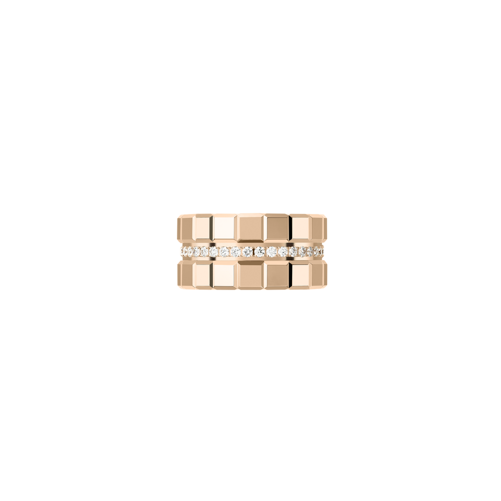 Chopard Ring Ice Cube 827004-1010 aus Roségold. Der Ring ist mittig mit einer Diamantreihe ausgefasst