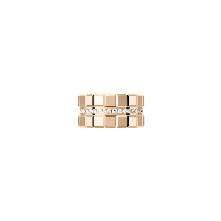 Chopard Ring Ice Cube 827004-1010 aus Roségold. Der Ring ist mittig mit einer Diamantreihe ausgefasst