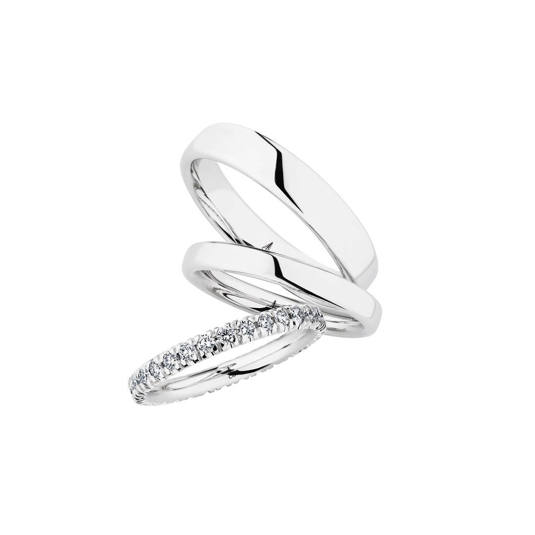 Christian Bauer - Trauringe mit Memoirering- 0280231 - 0280230 - 0247100 - Weißgold - Diamanten - Trauringe