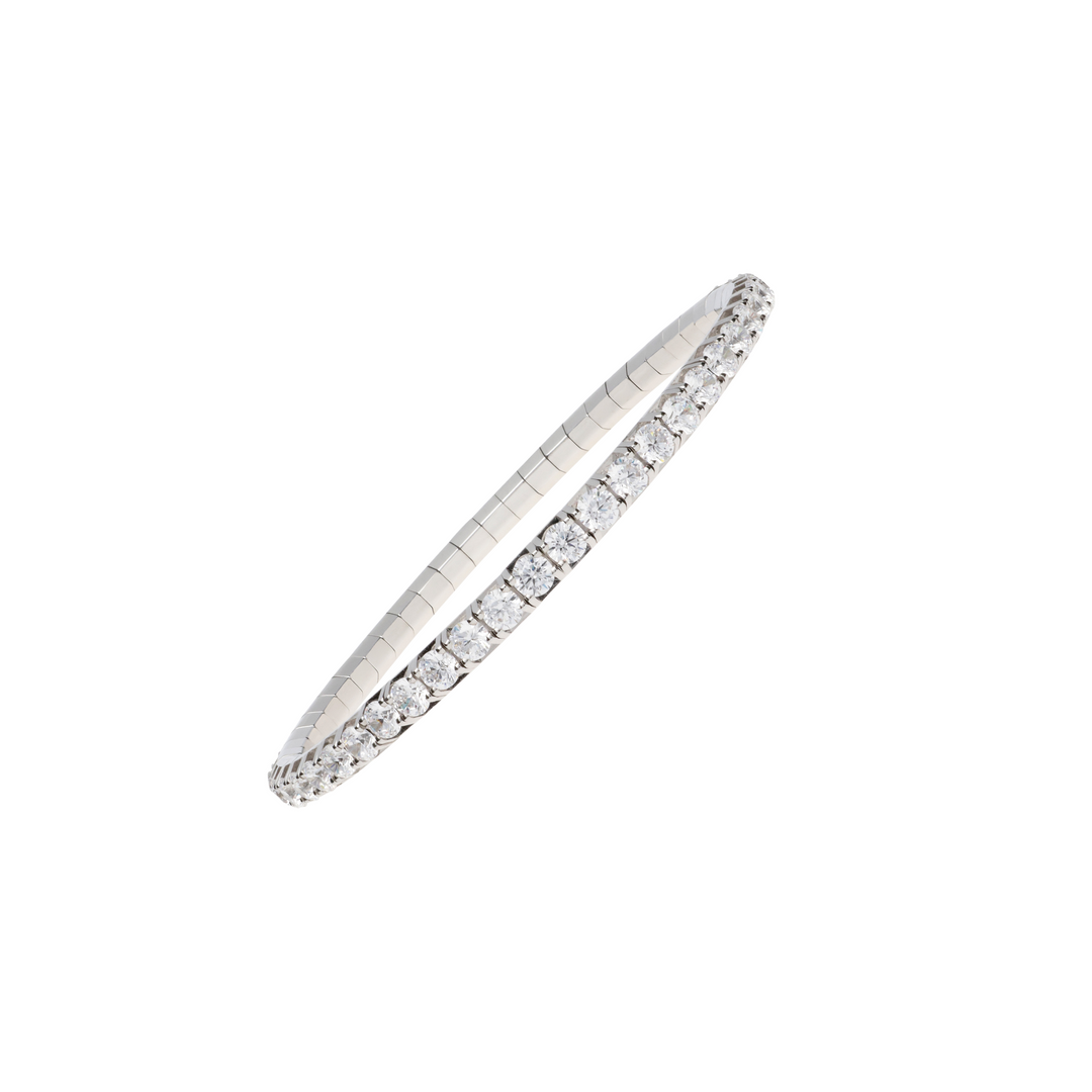 flexible Tennisarmband von Krebber mit der Referenz (BTE135DB) aus Weißgold und Titan mit Diamanten