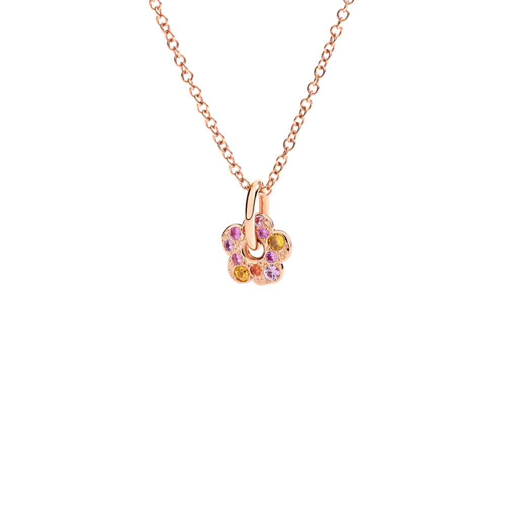 DoDo Anhänger - Blume mit Saphiren – DMC5013_FLOWS_ZRO9R – Roségold, Saphiren – Anhänger für Damen bei Juwelier Krebber