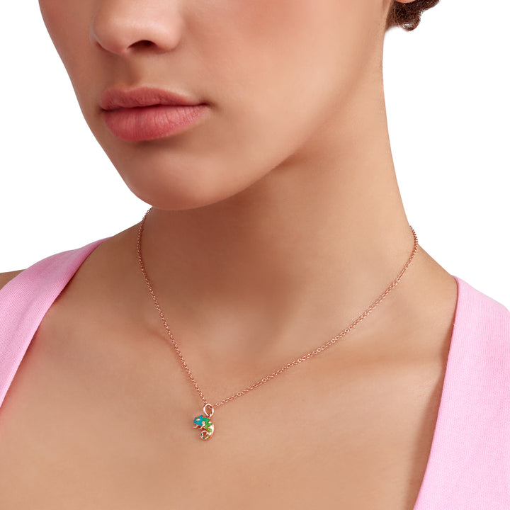 DoDo Anhänger - Chamäleon aus Roségold und Emaile – DMC5011_CHAMA_EVT9R – Roségold, Emaile – Anhänger für Damen