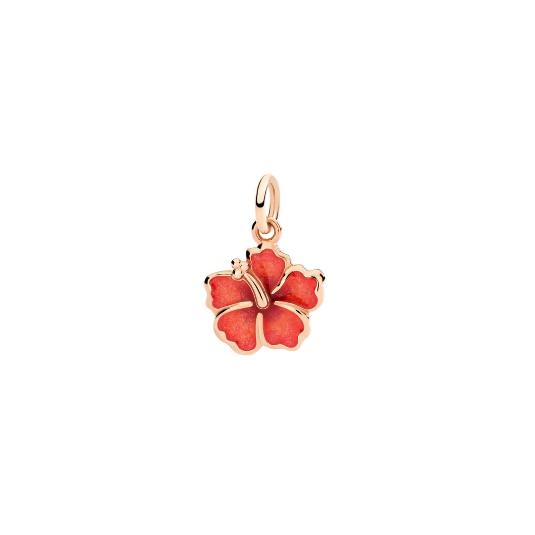 DoDo Anhänger - Hibiskusblüte aus Roségold und Emaile – DMC5005_HIBIS_EAR9R – Roségold, Emaile – Anhänger für Damen