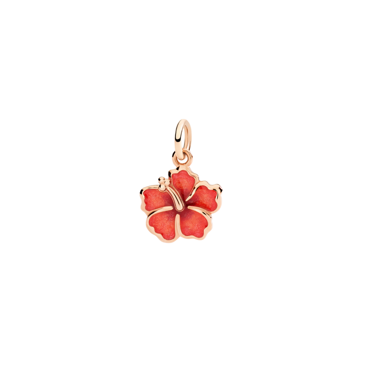 DoDo Anhänger - Hibiskusblüte aus Roségold und Emaile – DMC5005_HIBIS_EAR9R – Roségold, Emaile – Anhänger für Damen