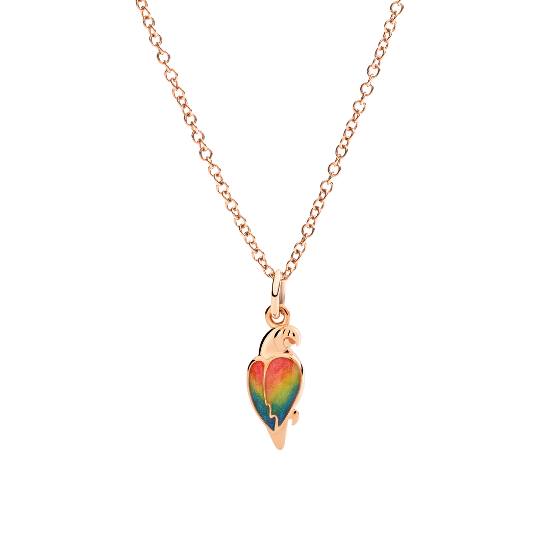 DoDo Anhänger - Papagei aus Roségold und Emaile – DMC5009_PARRO_EMX9R – Roségold, Emaile – Anhänger für Damen bei Juwelier Krebber