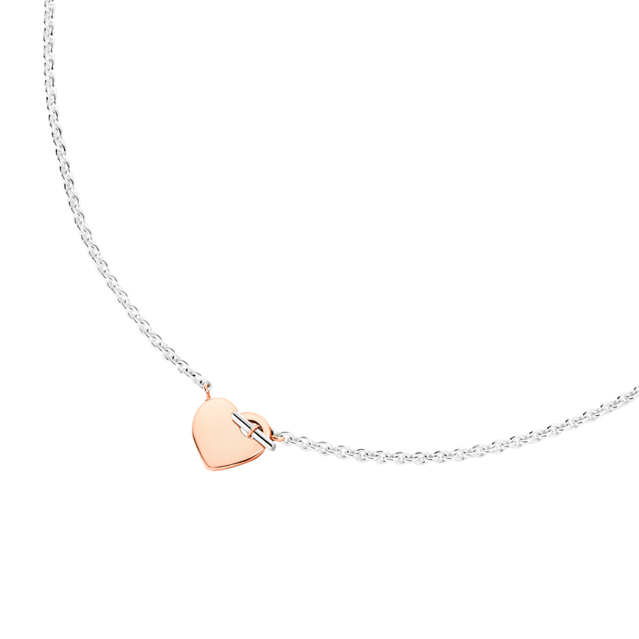 DoDo Halskette - Mini-Herz – DCC4002_HEART_0009A – Roségold und Silber - Halskette für Damen