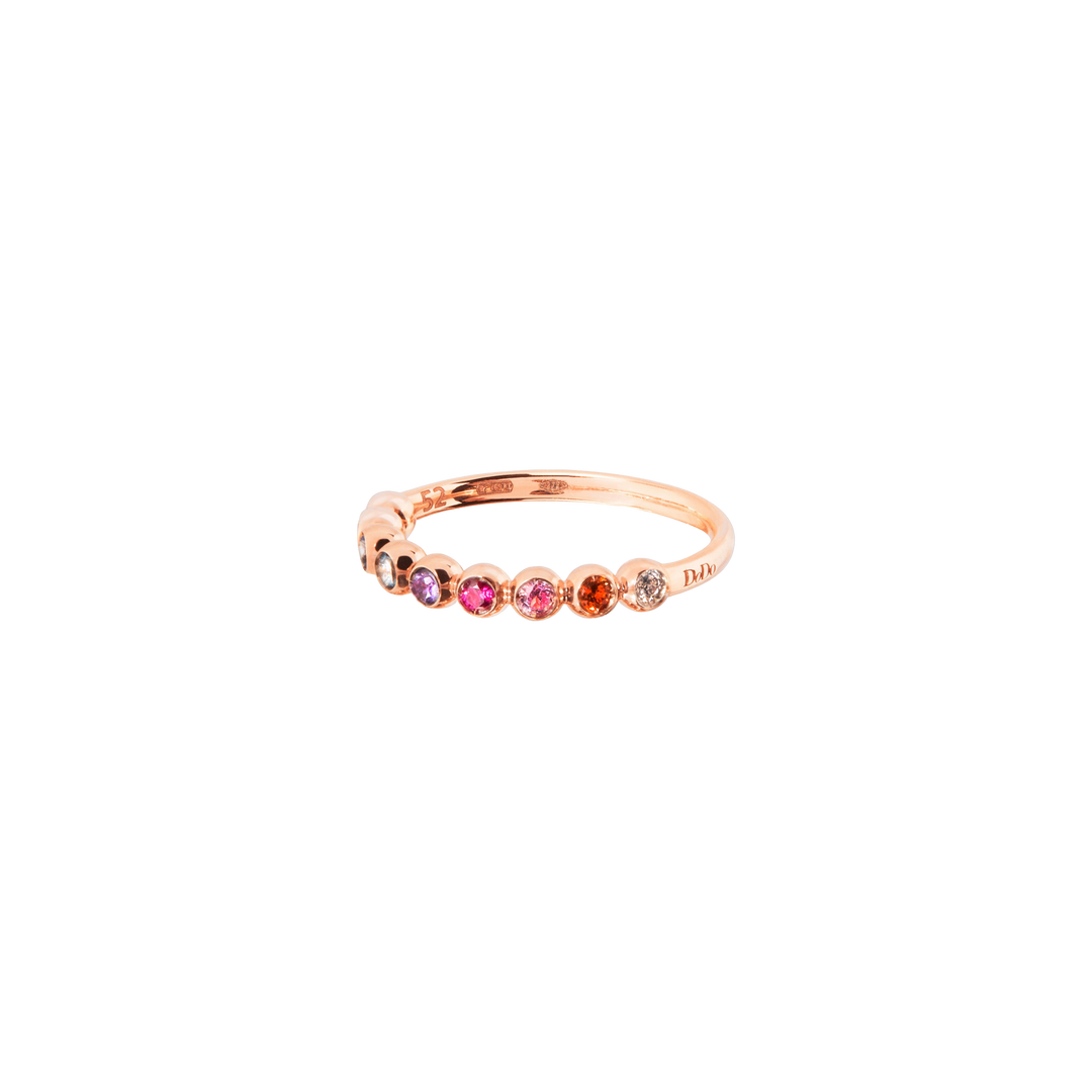 DoDo Ring Bollicine – DAC3005_BOLLI_VA09R – Roségold – Farbsteine - Damenring - mit zahlreichen Farbsteinen wie Saphire