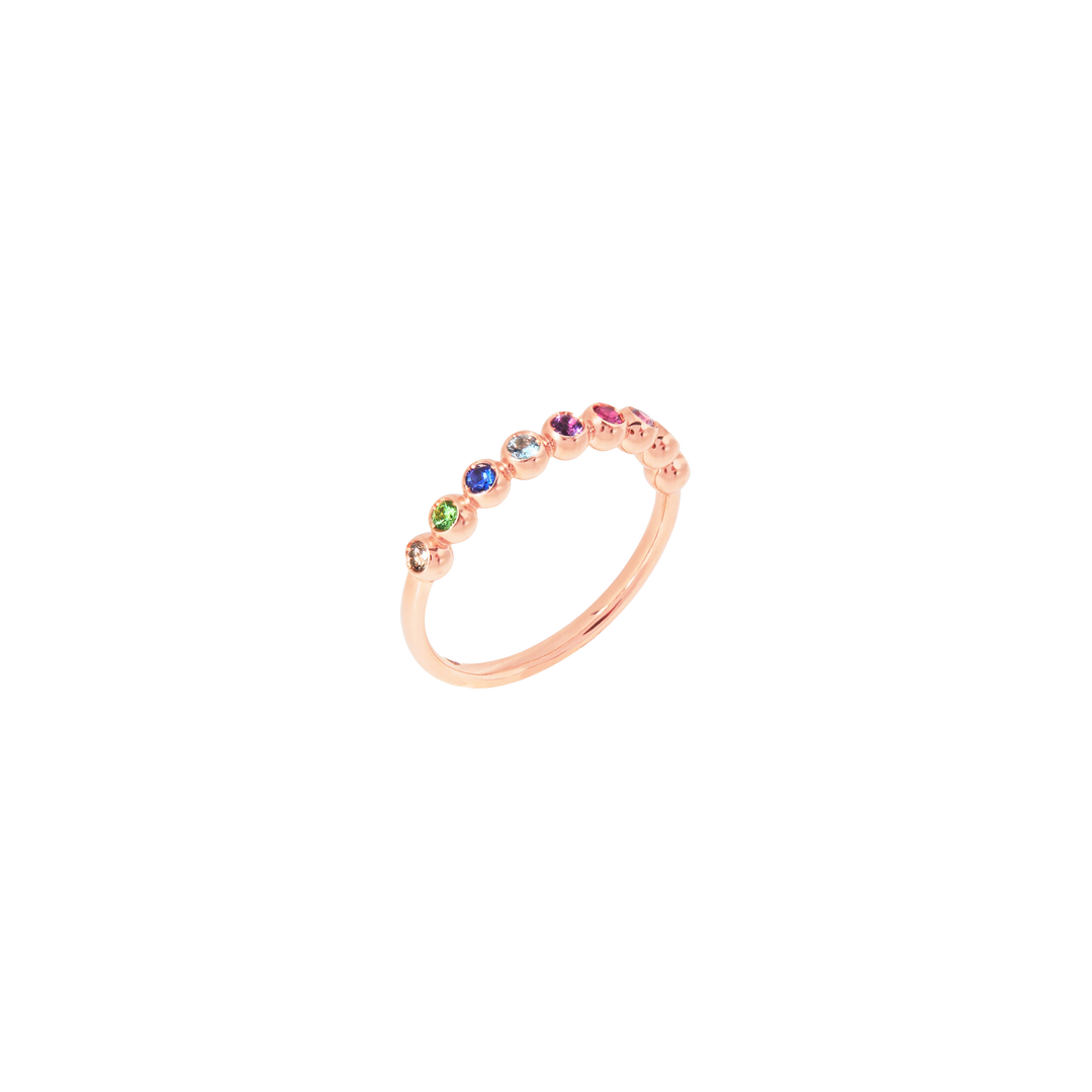 DoDo Ring Bollicine – DAC3005_BOLLI_VA09R – Roségold – Farbsteine - Damenring