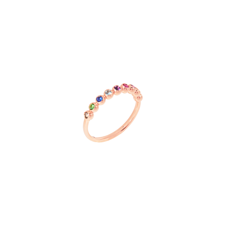 DoDo Ring Bollicine – DAC3005_BOLLI_VA09R – Roségold – Farbsteine - Damenring