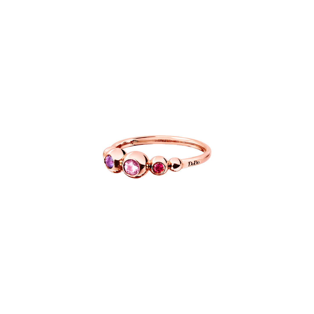 DoDo Ring Bollicine – DAC3006_BOLLI_ZRI9R – Roségold – Farbsteine - Damenring