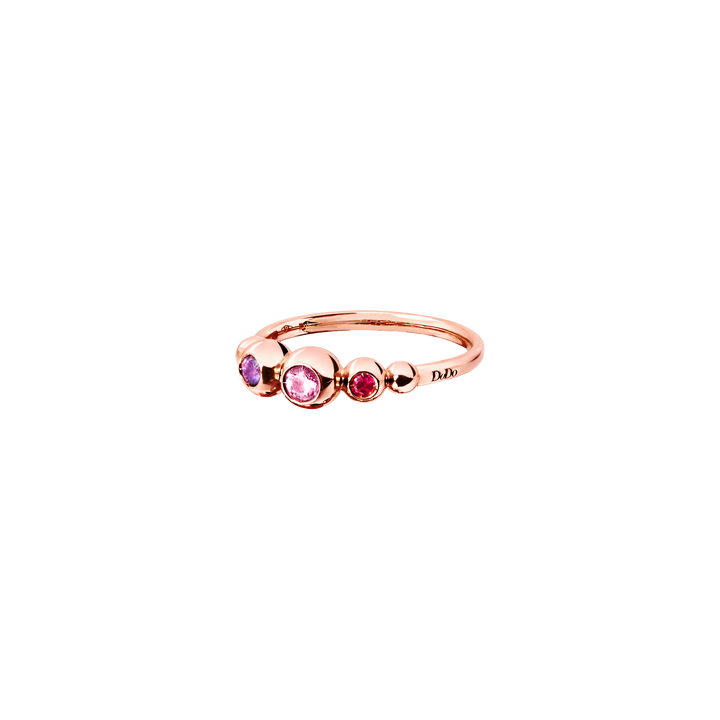 DoDo Ring Bollicine – DAC3006_BOLLI_ZRI9R – Roségold – Farbsteine - Damenring