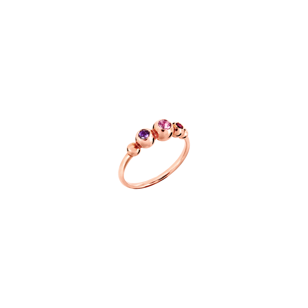 DoDo Ring Bollicine – DAC3006_BOLLI_ZRI9R – Roségold – Farbsteine - Damenring