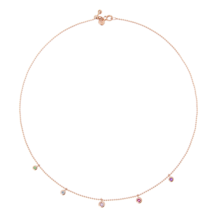 DoDo Collier Bollicine DCC3002_BOLLI_MIX9R mit 5 Farbsteinanhängern