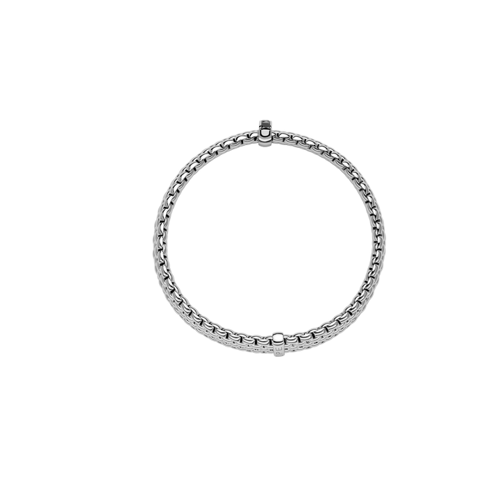 FPOE Flex'it Armband 5525B BBRN aus der Panorama Kollektion aus Weißgold und schwarzen Diamanten im Prinzessschliff