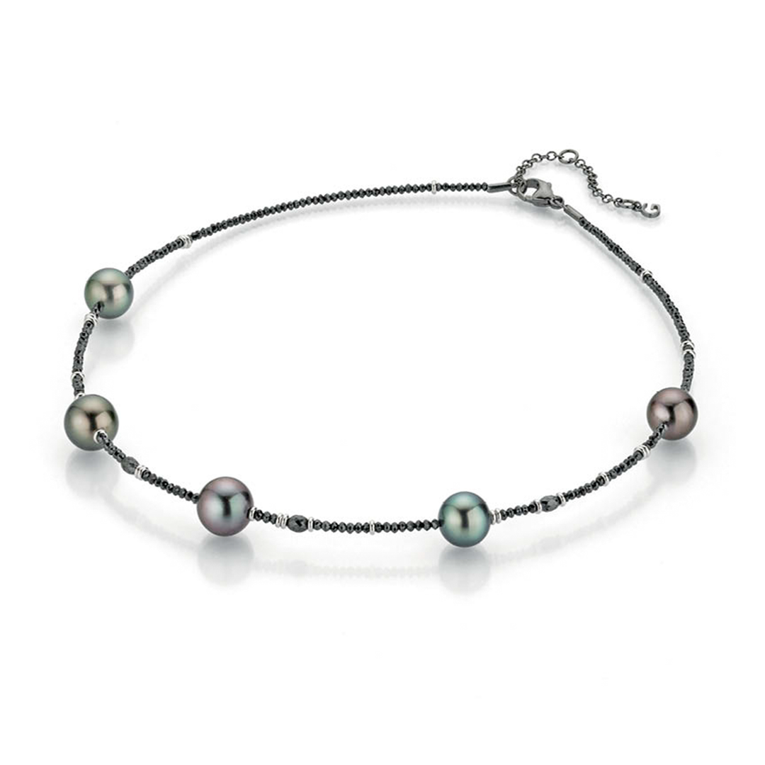 Castaway Collier von Gellner aus der Castaway-Kollektion mit der Referenz 5-23099-01 aus Weißgold mit Perlen und Diamanten