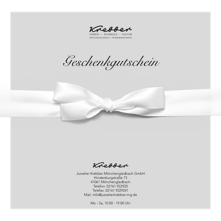 Geschenkgutschein von Juwelier Krebber