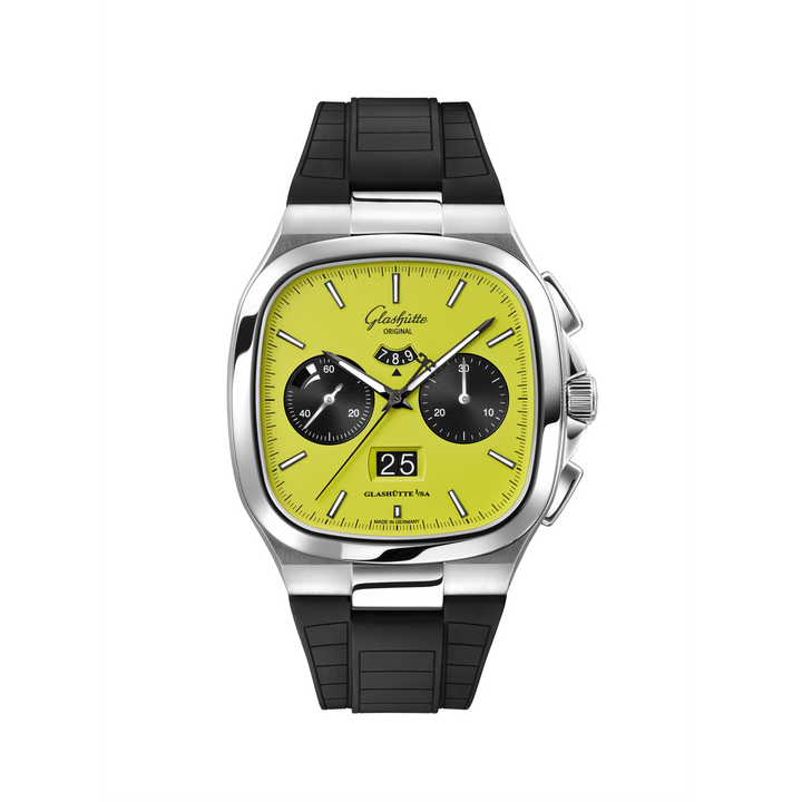 Glashütte Original - Seventies Chronograph Panoramadatum - 1-37-02-19-02-63 – Automatikwerk – grün - 40 x 40 mm - Herrenuhr