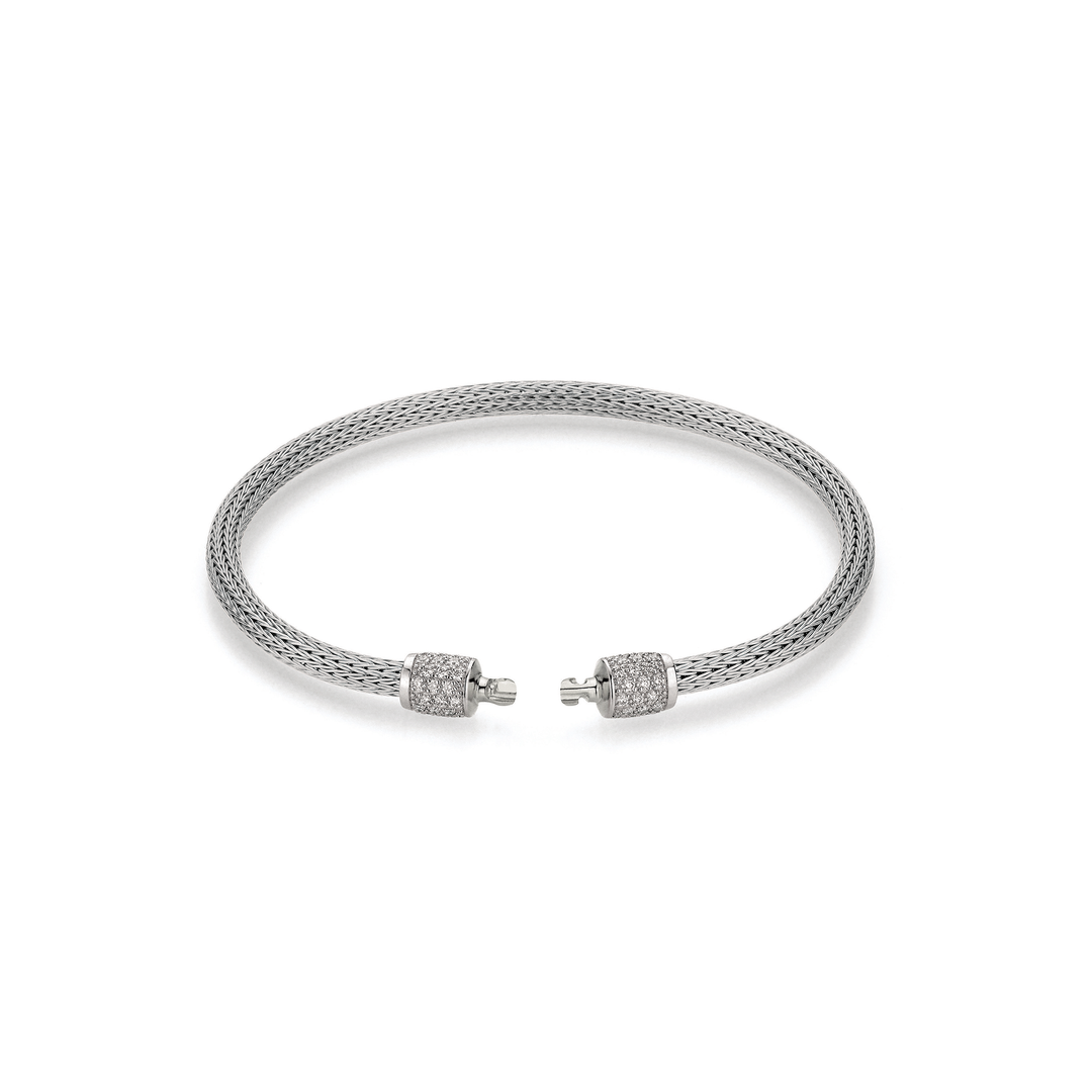 Flex Armband von Jörg Heinz aus der Flex+Mesh-Kollektion mit der Referenz HS06.A-3.0 750 1 00124 aus Weißgold mit Diamanten