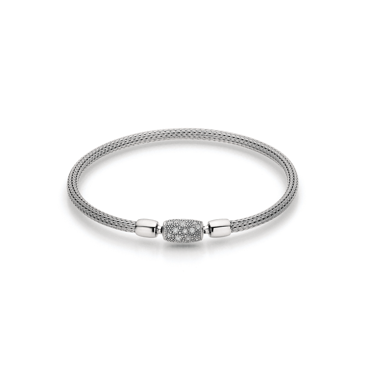 Flex Armband von Jörg Heinz aus der Flex+Mesh-Kollektion mit der Referenz HS06.A-3.0 750 1 00124 aus Weißgold mit Diamanten Armschmuck mit Schließe