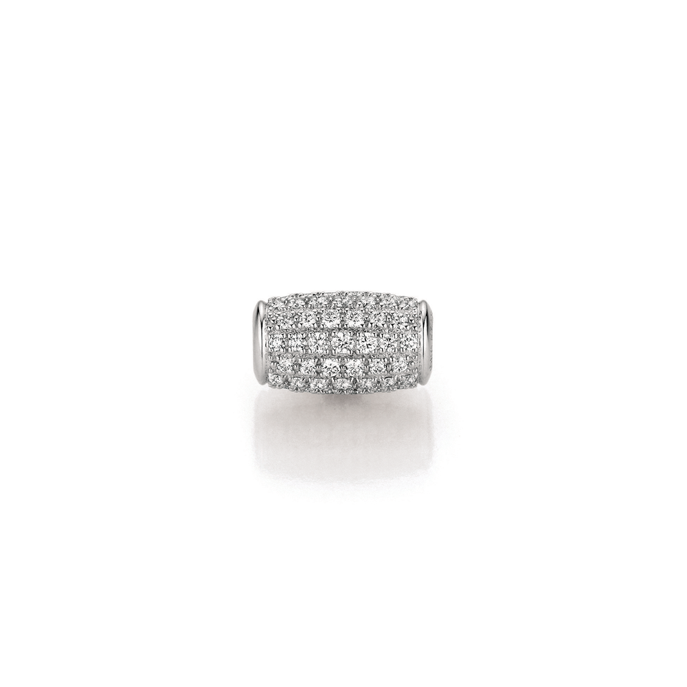 Tönnchen Pavé Schließe von Jörg Heinz aus der Flex+Mesh-Kollektion mit der Referenz 4004.1-08 750 1 00124 aus Weißgold mit Diamanten bei Juwelier Krebber in Mönchengladbach