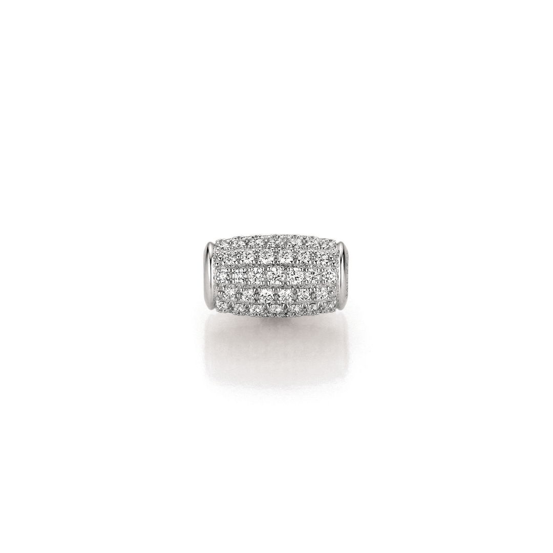 Tönnchen Pavé Schließe von Jörg Heinz aus der Flex+Mesh-Kollektion mit der Referenz 4004.1-08 750 1 00124 aus Weißgold mit Diamanten bei Juwelier Krebber in Mönchengladbach