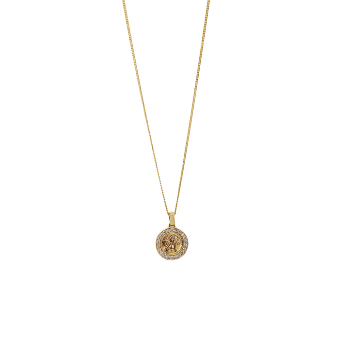 Krebber - Halskette Schutzengel – 212-M419 – Gelbgold – Diamanten - Halskette für Damen