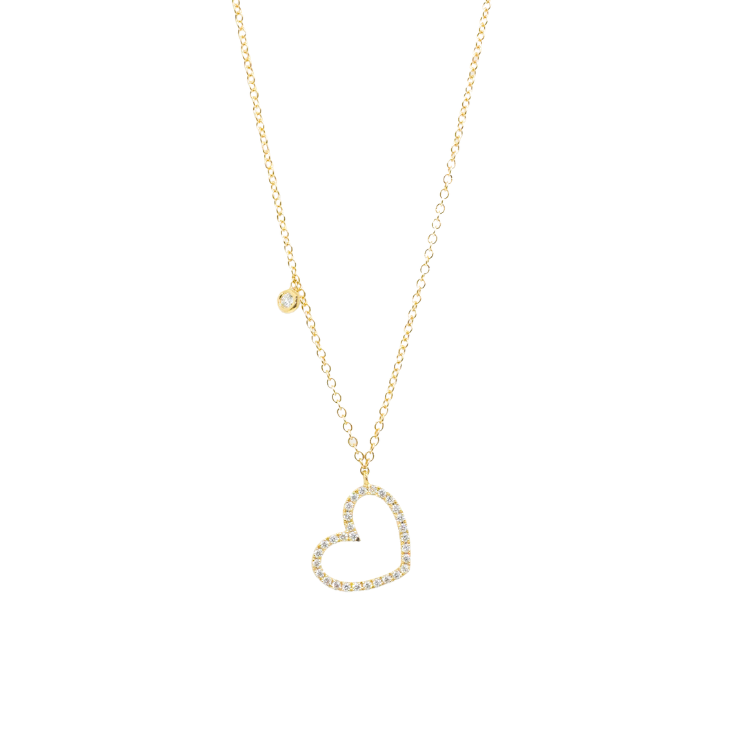 Krebber - Halskette Herz - 234-4434-G - Gelbgold - Diamanten - Halskette für Damen
