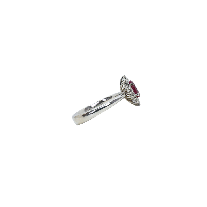 Krebber - Ring Rubin – 234-5029-6-4 – Weißgold – Diamanten und Rubin - Damenring bei Juwelier Krebber in Mönchengladbach