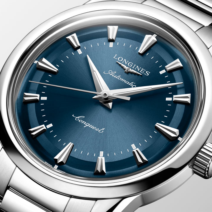 Longines - Conquest Heritage - L1.649.4.92.6 – Automatikwerk – blau - 38 mm - Herrenuhr strahlend blau