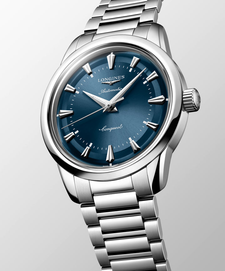 Longines - Conquest Heritage - L1.649.4.92.6 – Automatikwerk – blau - 38 mm - Herrenuhr in Blau