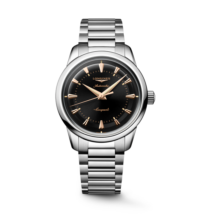 Longines - Conquest Heritage - L1.650.4.52.6 – Automatikwerk – schwarz - 40 mm - Herrenuhr