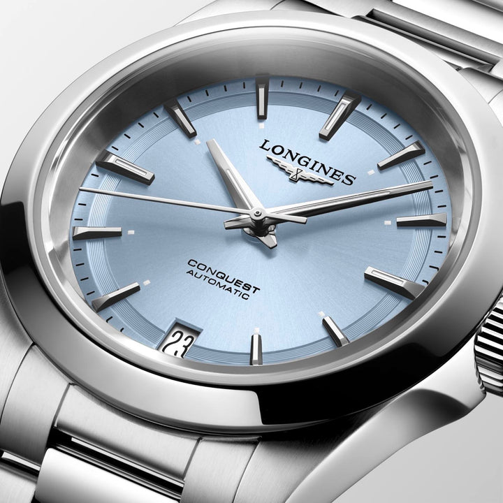 Longines Conquest - L3.430.4.92.6 – Automatikwerk – hellblau - 34 mm - Damenuhr in hellblau