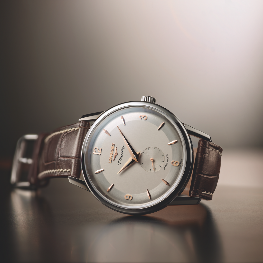 Longines Flagship Heritage - L4.795.4.78.2 - Automatikwerk - beige - 38,5 mm - Herrenuhr