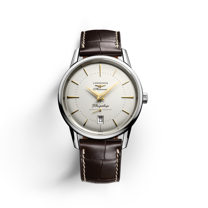 Longines Flagship Heritage - L4.795.4.78.2 - Automatikwerk - beige - 38,5 mm - Herrenuhr