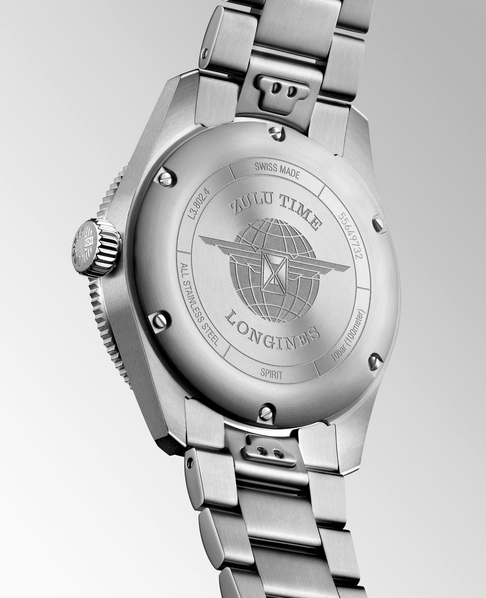 Longines - Spirit Zulu Time - L3.802.4.50.6 – Automatikwerk – schwarz - 39 mm - Herrenuhr aus Edelstahl