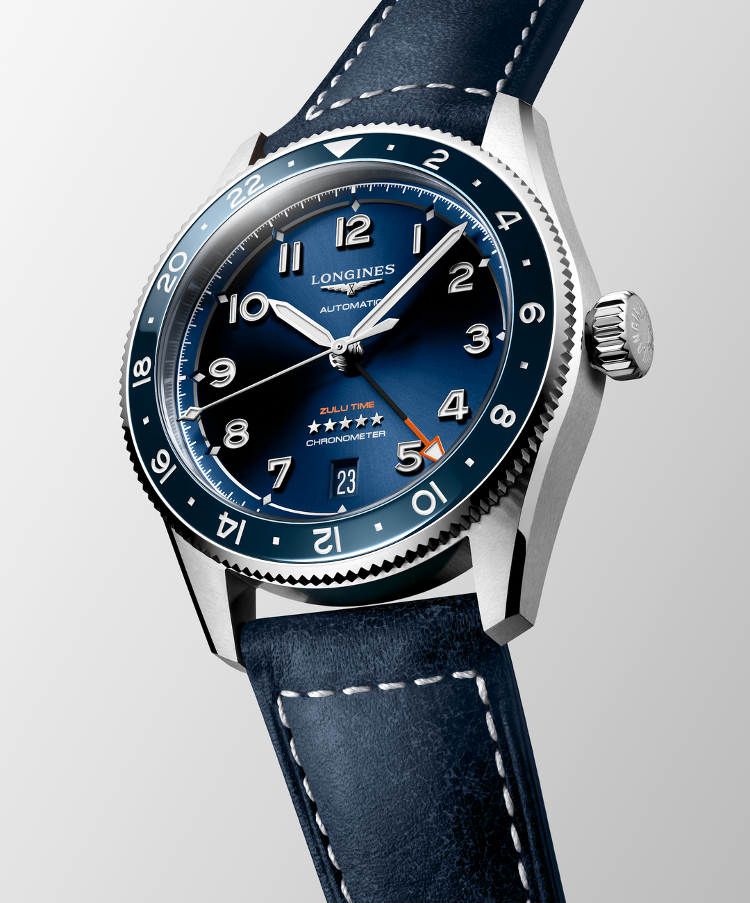 Longines Spirit Zulu-Time mit der Referenz L2.802.4.93.2 mit Lederband
