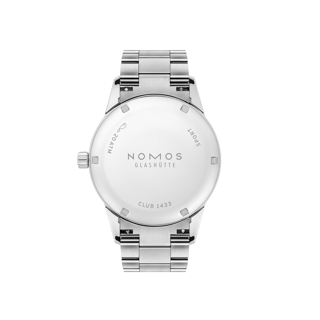 NOMOS Glashütte - Club Sport neomatik 39 ember mit der Referenz 761 besteht aus Edelstahl und Stahlboden