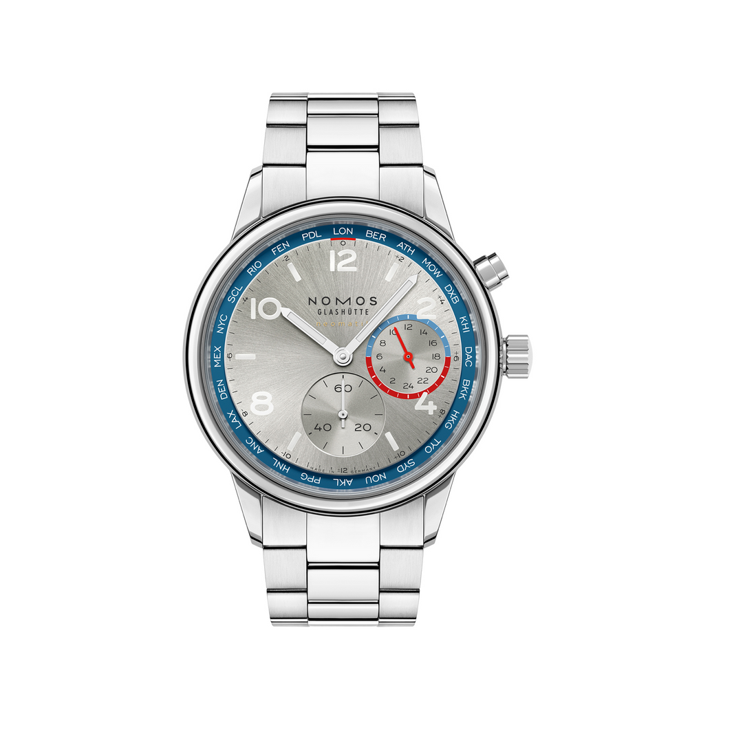 NOMOS Glashütte - Club Sport neomatik Weltzeit silber - 791 – Automatikwerk – silber - 40 mm - Herrenuhr