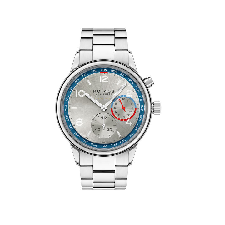 NOMOS Glashütte - Club Sport neomatik Weltzeit silber - 791 – Automatikwerk – silber - 40 mm - Herrenuhr