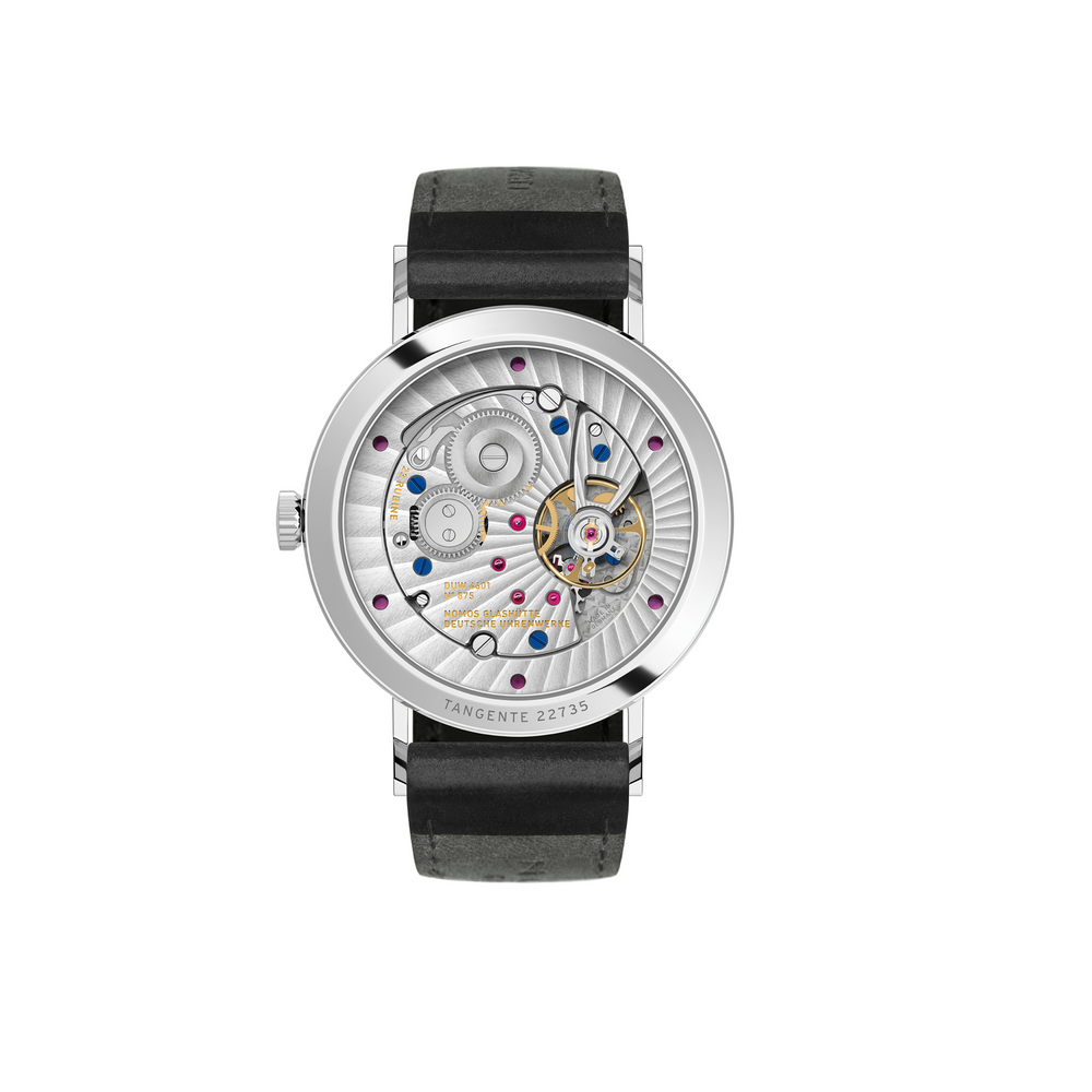 NOMOS Glashütte - Tangente 2date blau - 136 - Handaufzug - 37,5 mm- blau - Damen- und Herrenuhr mit Saphirglasboden