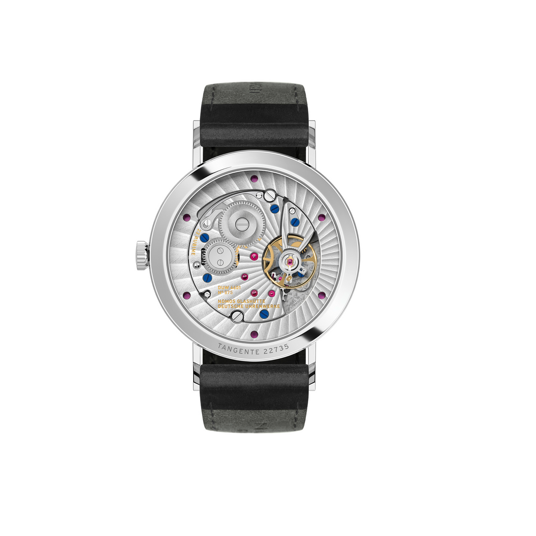 NOMOS Glashütte - Tangente 2date blau - 136 - Handaufzug - 37,5 mm- blau - Damen- und Herrenuhr mit Saphirglasboden