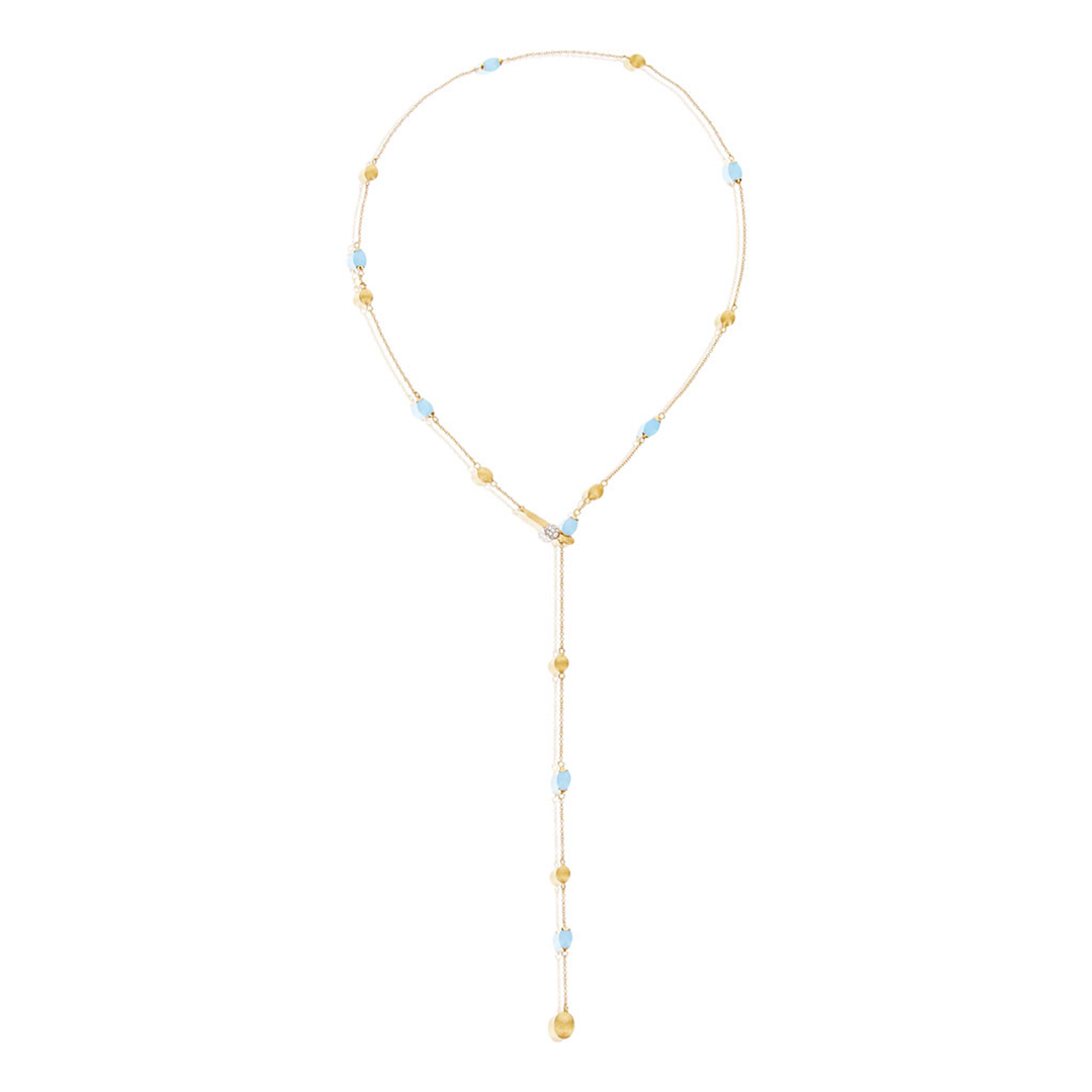 Nanis - Halskette Soffio Azure - CS22-587 - Gelbgold, Farbsteine, Diamanten - Halskette für Damen