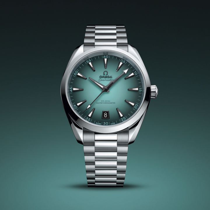 OMEGA - Seamaster Aqua Terra 150M - 220.10.41.21.03.006 – Automatikwerk – türkis, schwarz - 41 mm - Herrenuhr bei Juwelier Krebber in Mönchengladbach