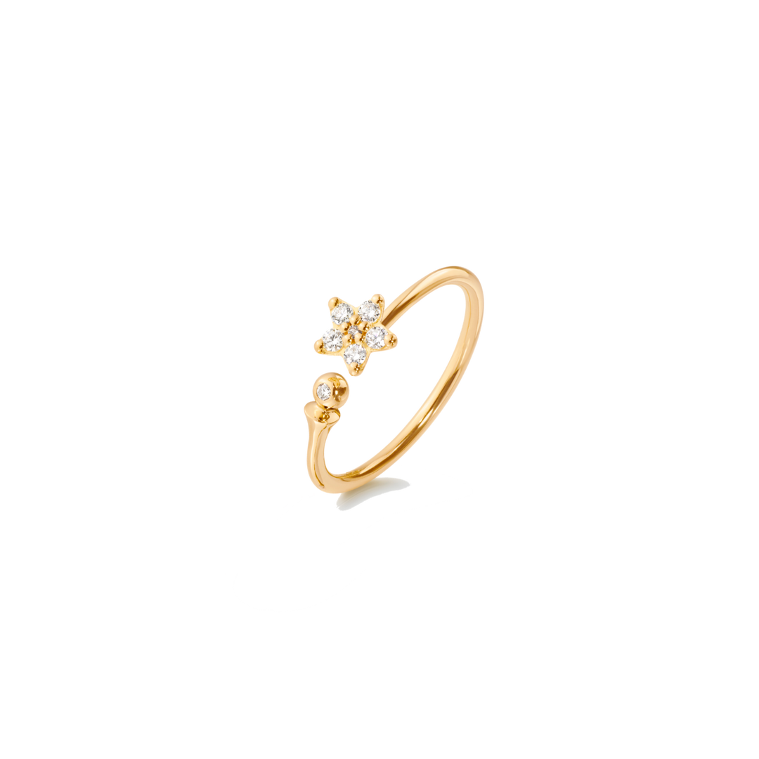 Ole Lynggaard Ring Shooting Star A2868-401 aus Gelbgold und Diamanten.