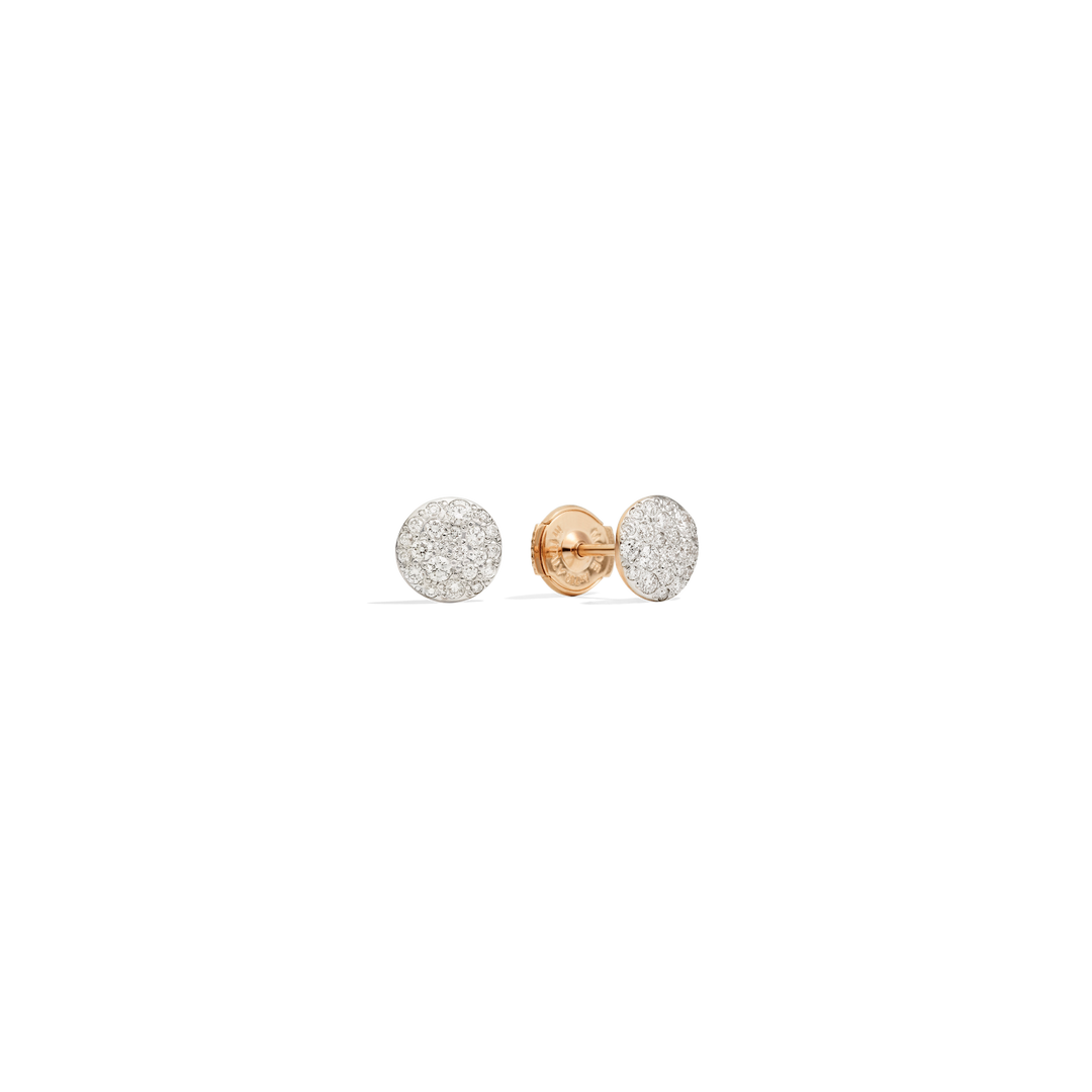 Pomellato Sabbia Ohrstecker POB2042_O7000_DB000 aus Roségold und weißem Diamant-Pave