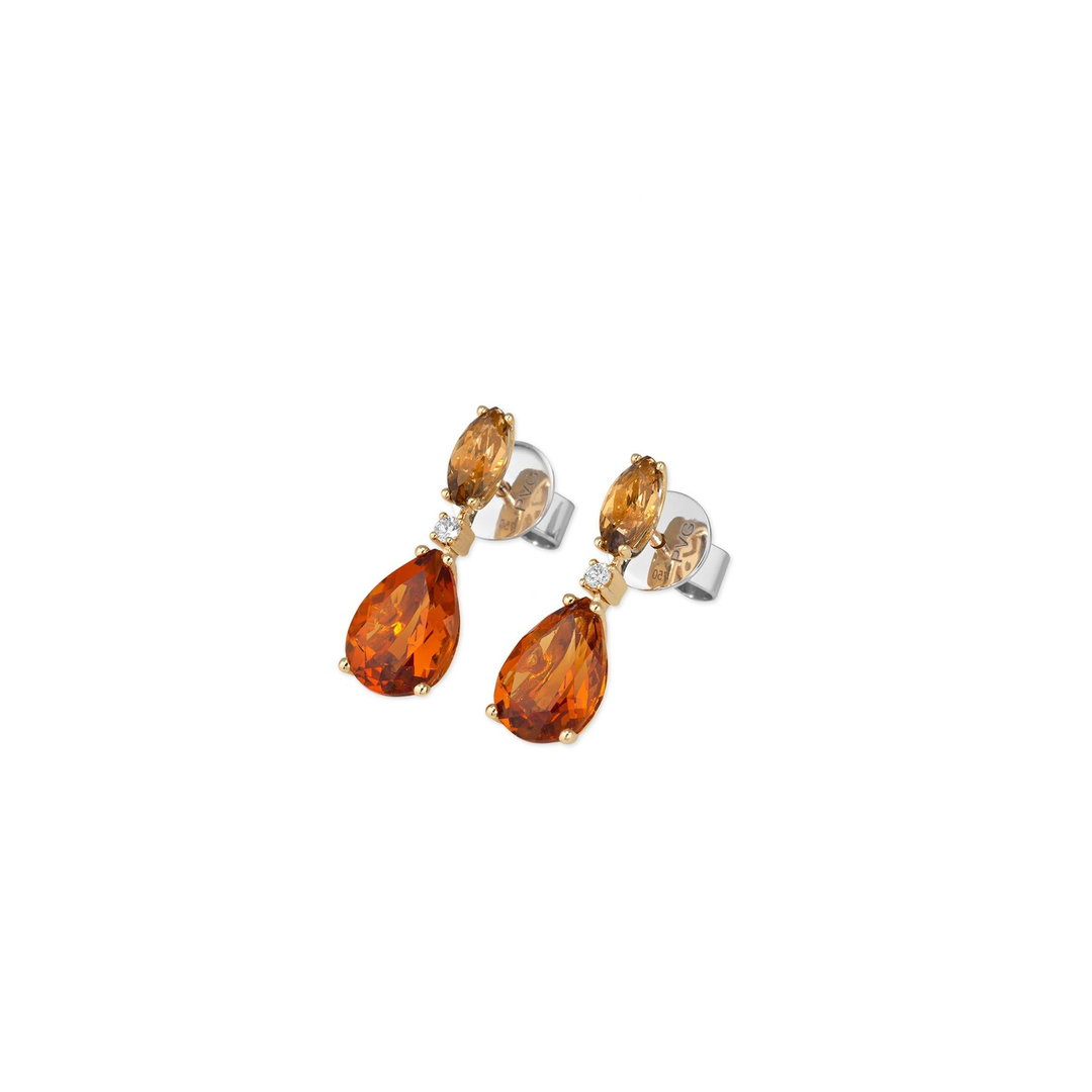 Ponte Vecchio Iris Ohrschmuck - CO1760CPY - Farbstein und Diamanten - Ohrschmuck für Damen